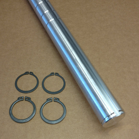 Rear Axle- Solid Alum. w/SnapRings